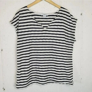 Liz Claiborne 1X‎ Plus-size short sleeve blue/white nautical top